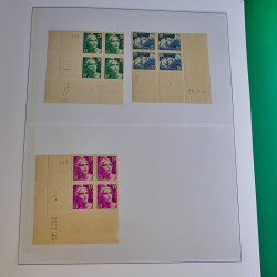 Lot de timbres de France en bloc coin daté 1925-1955 neufs** en un album.