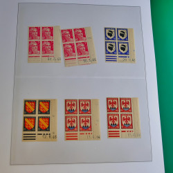 Lot de timbres de France en bloc coin daté 1925-1955 neufs** en un album.