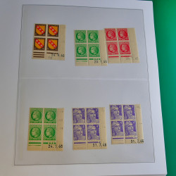 Lot de timbres de France en bloc coin daté 1925-1955 neufs** en un album.