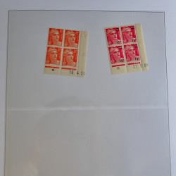 Lot de timbres de France en bloc coin daté 1925-1955 neufs** en un album.