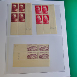 Lot de timbres de France en bloc coin daté 1925-1955 neufs** en un album.