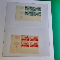 Lot de timbres de France en bloc coin daté 1925-1955 neufs** en un album.