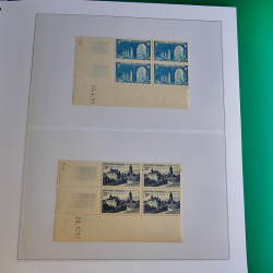 Lot de timbres de France en bloc coin daté 1925-1955 neufs** en un album.
