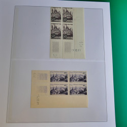 Lot de timbres de France en bloc coin daté 1925-1955 neufs** en un album.