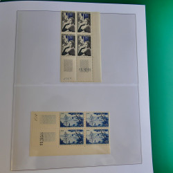 Lot de timbres de France en bloc coin daté 1925-1955 neufs** en un album.