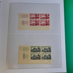 Lot de timbres de France en bloc coin daté 1925-1955 neufs** en un album.