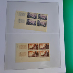Lot de timbres de France en bloc coin daté 1925-1955 neufs** en un album.