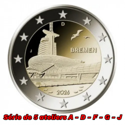 2 euros commémoratives Allemagne 2026 Brême - les 5 ateliers.