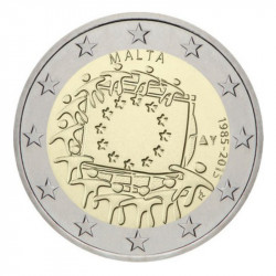 2 euros commémorative Malte 2015 - 30 ans du Drapeau Européen.