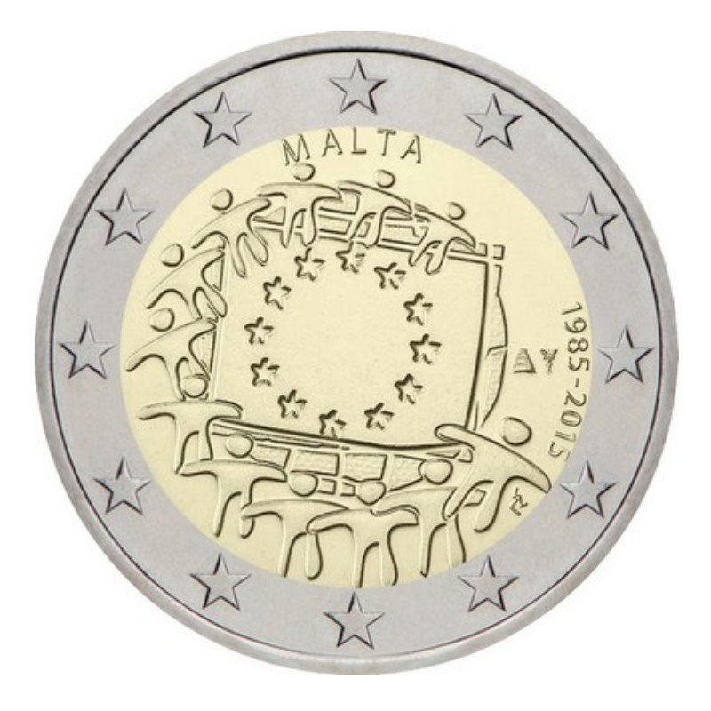2 euros commémorative Malte 2015 - 30 ans du Drapeau Européen.