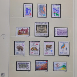 Collection timbres de France 1990-1994 neufs** et oblitérés complet en album Safe.