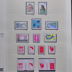 Collection timbres de France 1990-1994 neufs** et oblitérés complet en album Safe.