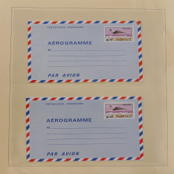 Collection d'entiers postaux, aérogrammes de France en 2 albums.