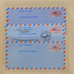 Collection d'entiers postaux, aérogrammes de France en 2 albums.
