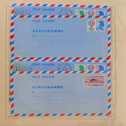 Collection d'entiers postaux, aérogrammes de France en 2 albums.