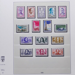 Collection timbres de France 1950-1969 neufs** complet en album Lindner.