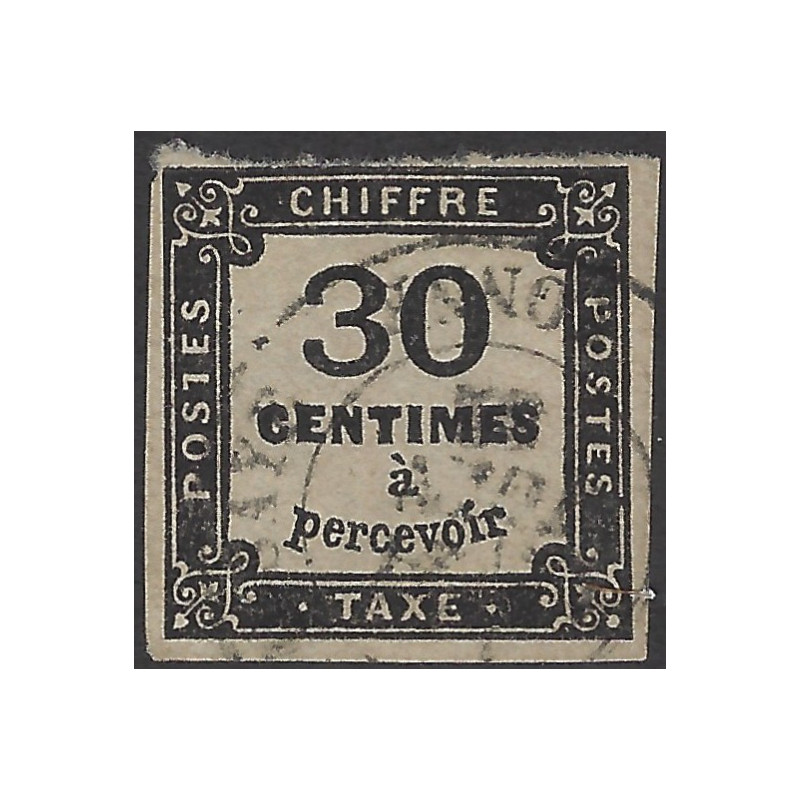 Timbre taxe de France N°6 oblitéré.