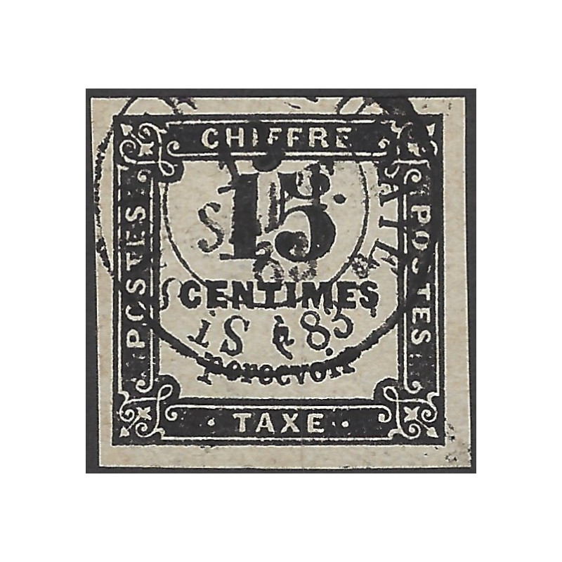 Timbre taxe de France N°3 oblitéré.