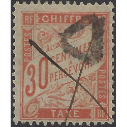 Timbre taxe de France type Duval N°34 oblitéré.