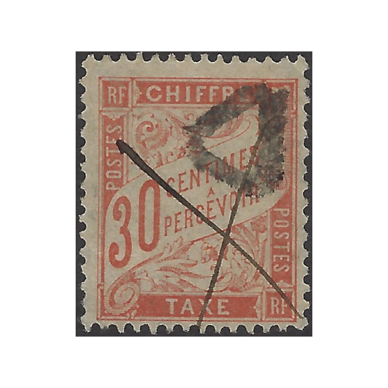 Timbre taxe de France type Duval N°34 oblitéré.