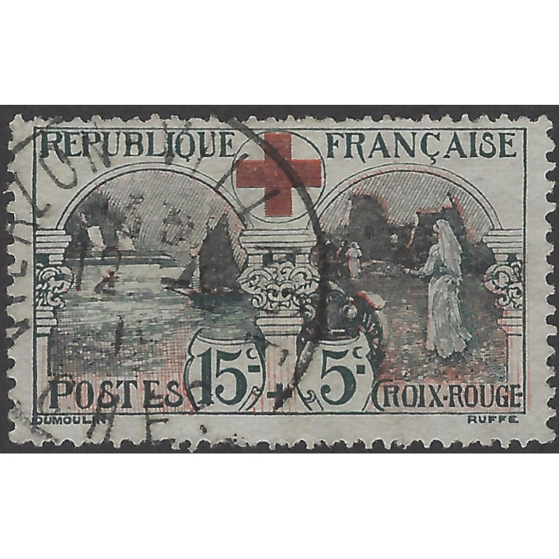 Croix-Rouge timbre de France N°156 oblitéré.