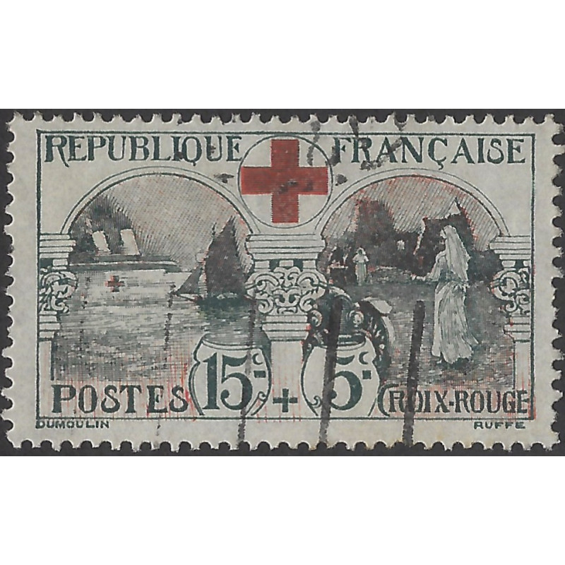 Croix-Rouge timbre de France N°156 oblitéré.