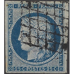 Cérès timbre de France N°4 oblitéré grille.