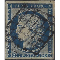 Cérès timbre de France N°4 oblitéré grille.