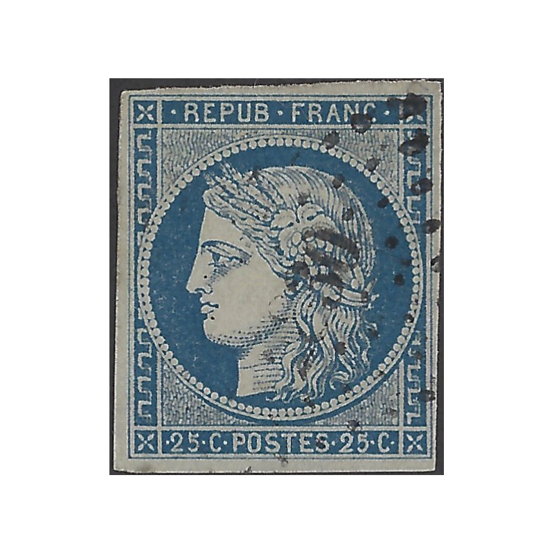 Cérès timbre de France N°4 oblitéré losange petits chiffres.