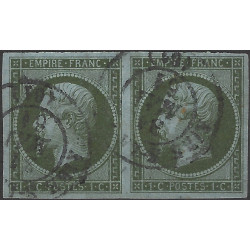Empire non dentelé timbre de France N°11 paire oblitéré.