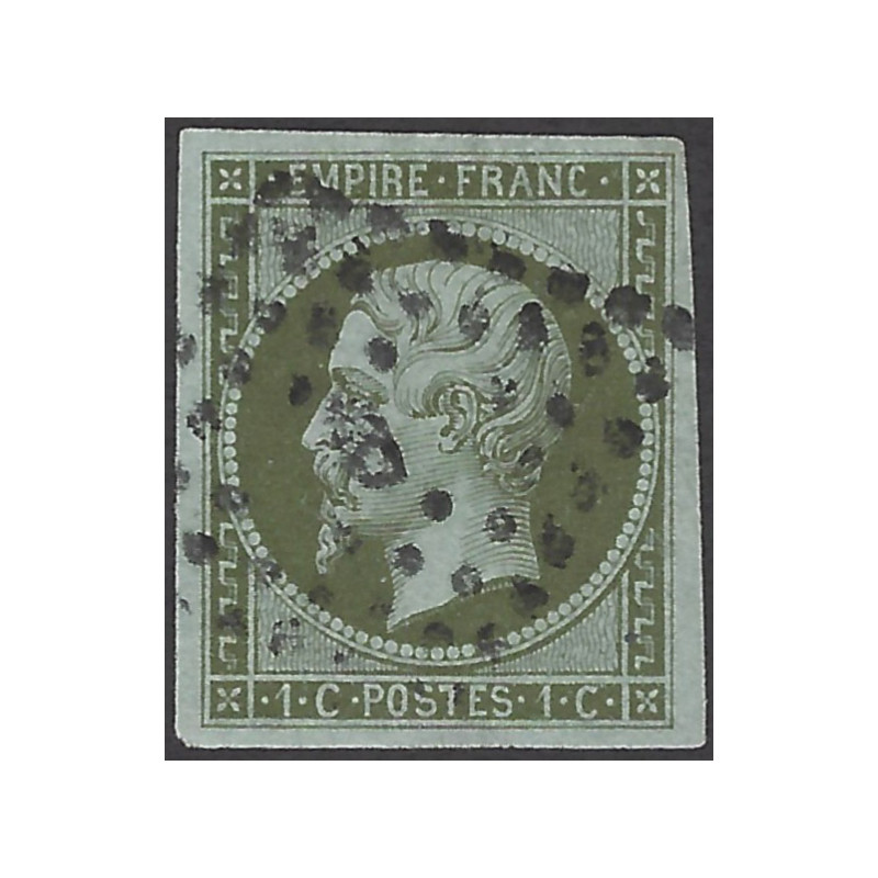 Empire non dentelé timbre de France N°11 oblitéré.