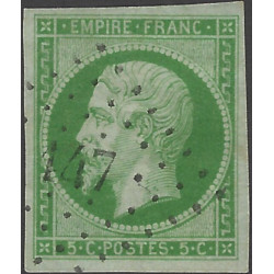 Empire non dentelé timbre de France N°12 oblitéré PC 447.