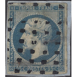 Empire non dentelé timbre de France N°15a oblitéré gros points.