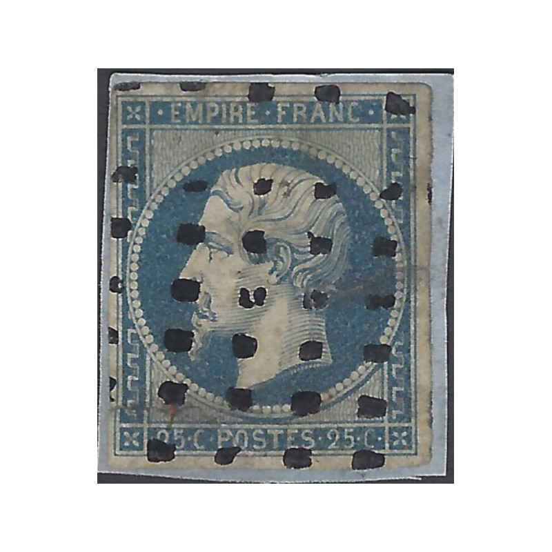 Empire non dentelé timbre de France N°15a oblitéré gros points.