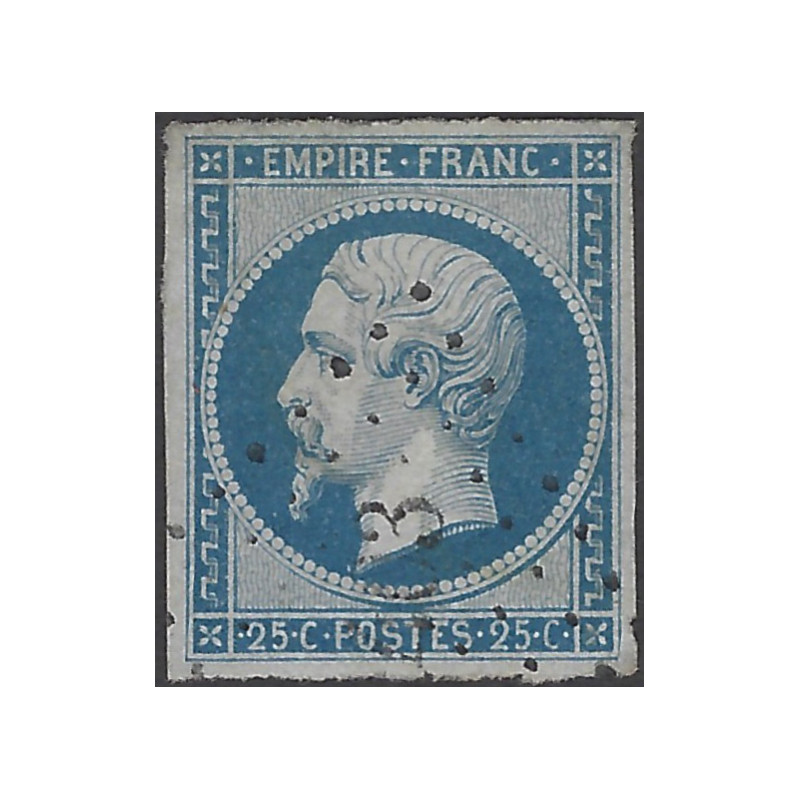 Empire non dentelé timbre de France N°15 oblitéré.