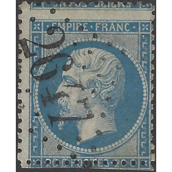Empire dentelé timbre de France N°22b piquage tête-bêche oblitéré.