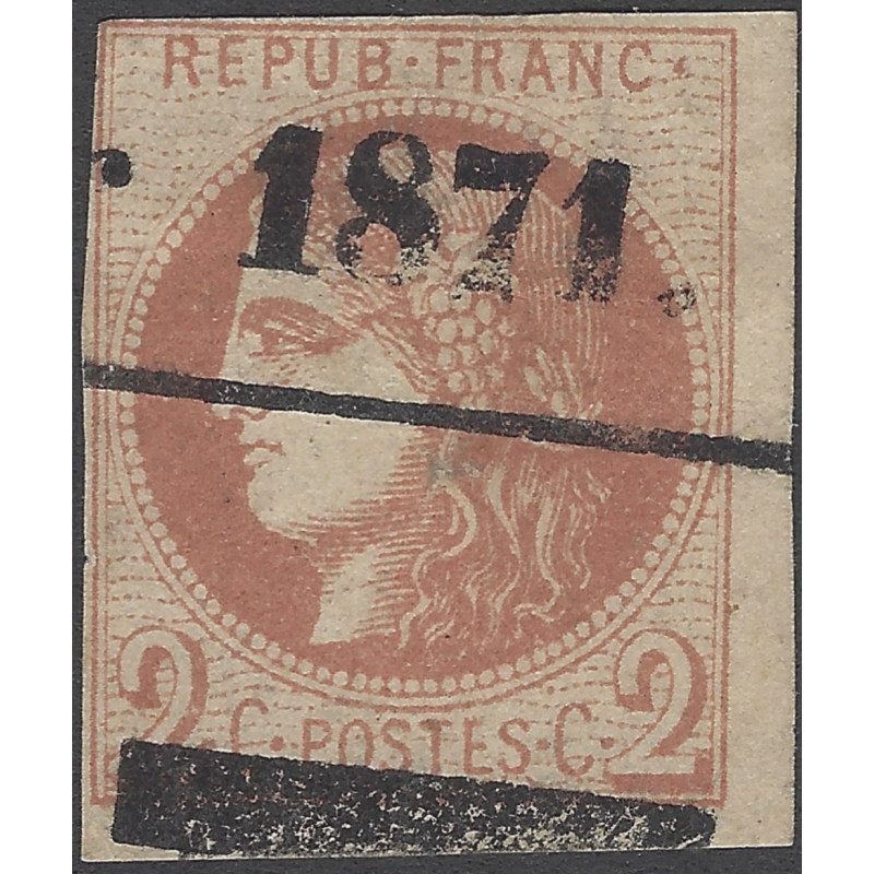 Bordeaux timbre de France N°40B annulation typographique des journaux.