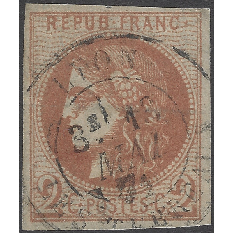 Bordeaux timbre de France N°40B oblitéré.