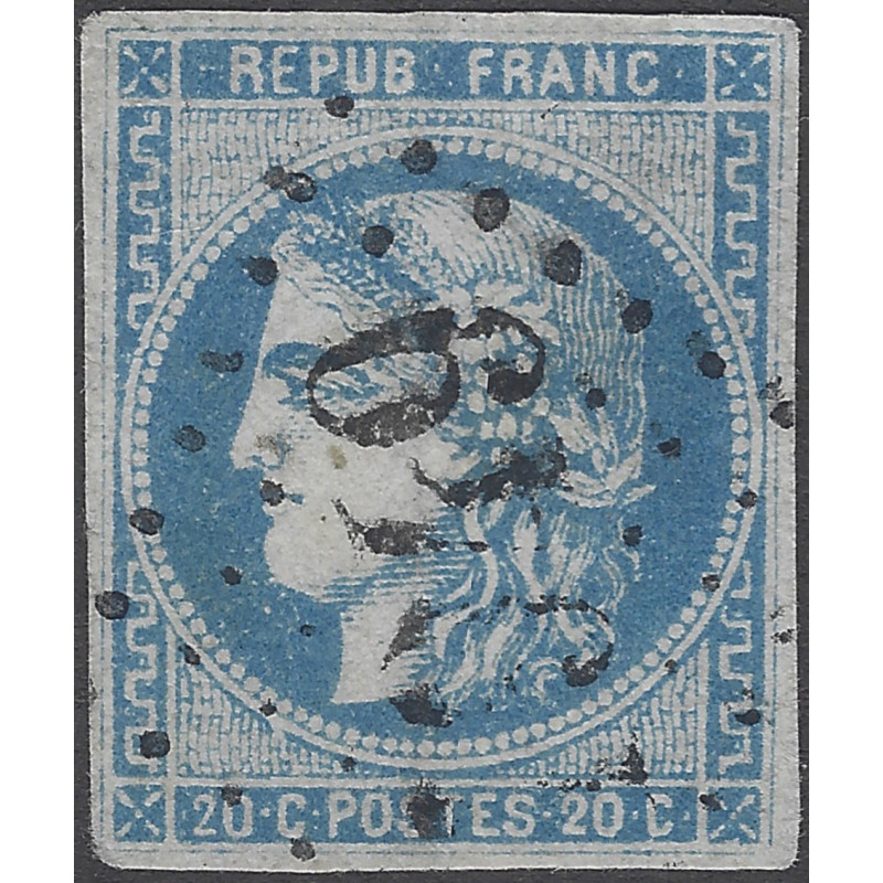 Bordeaux timbre de France N°46Ad outremer oblitéré.