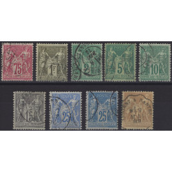Sage timbres de France N°71-80 série oblitéré.