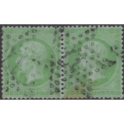Empire dentelé timbre de France N°35 paire oblitéré.