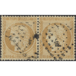 Cérès dentelé timbre de France N°36 paire oblitéré.