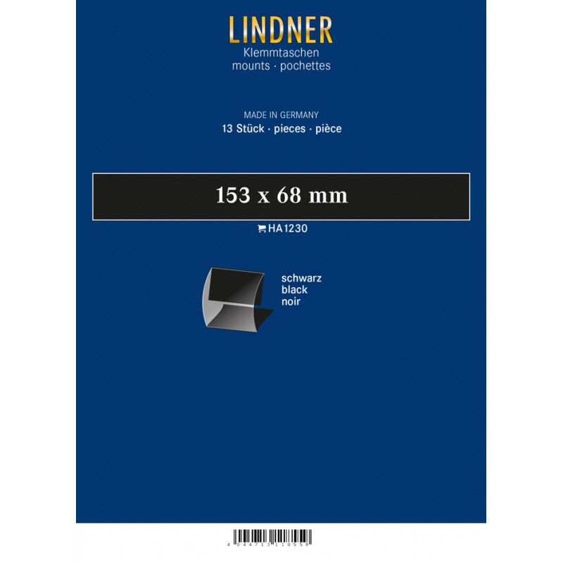 Bandes Klemmfix double soudure 153 x 68 mm pour blocs de timbres.