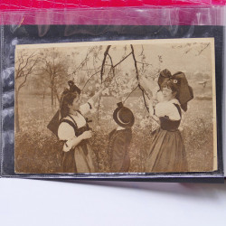 Collection de cartes postales thématiques Costumes Alsaciens en un album.