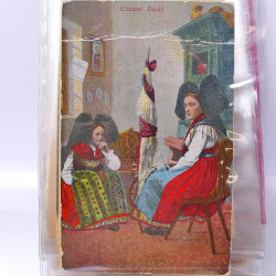 Collection de cartes postales thématiques Costumes Alsaciens en un album.