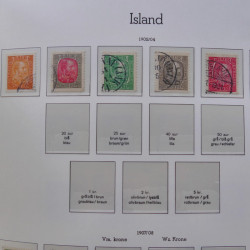 Collection timbres d'Islande 1876-2010 oblitérés dans album Leuchtturm.