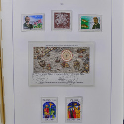 Collection timbres d'Islande 1876-2010 oblitérés dans album Leuchtturm.
