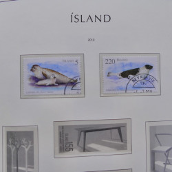 Collection timbres d'Islande 1876-2010 oblitérés dans album Leuchtturm.