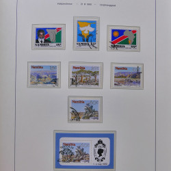 Collection timbres de Namibie 1990-2010 oblitérés dans album Leuchtturm.