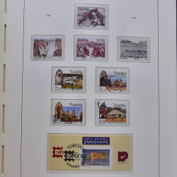 Collection timbres de Namibie 1990-2010 oblitérés dans album Leuchtturm.